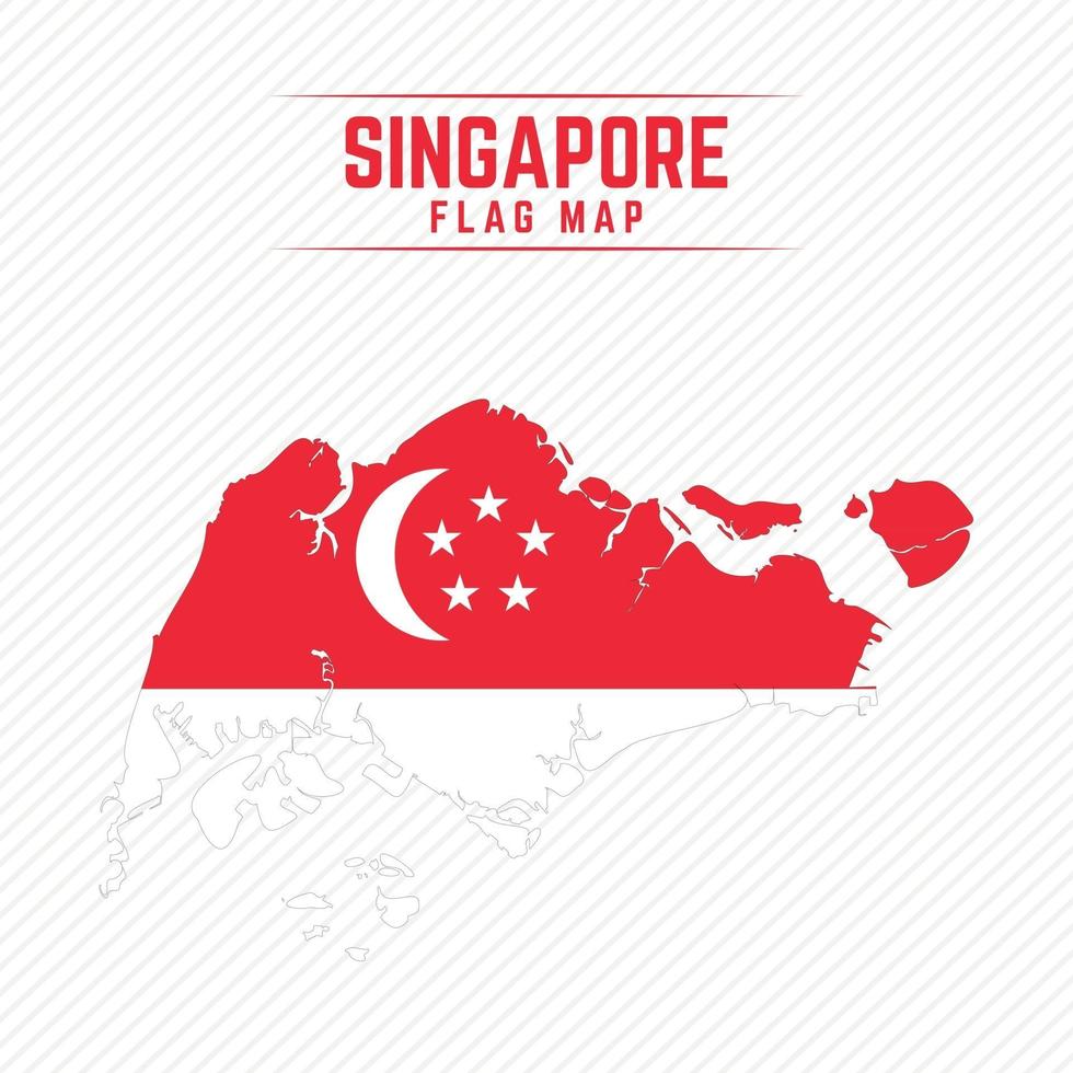 mapa de la bandera de singapur vector