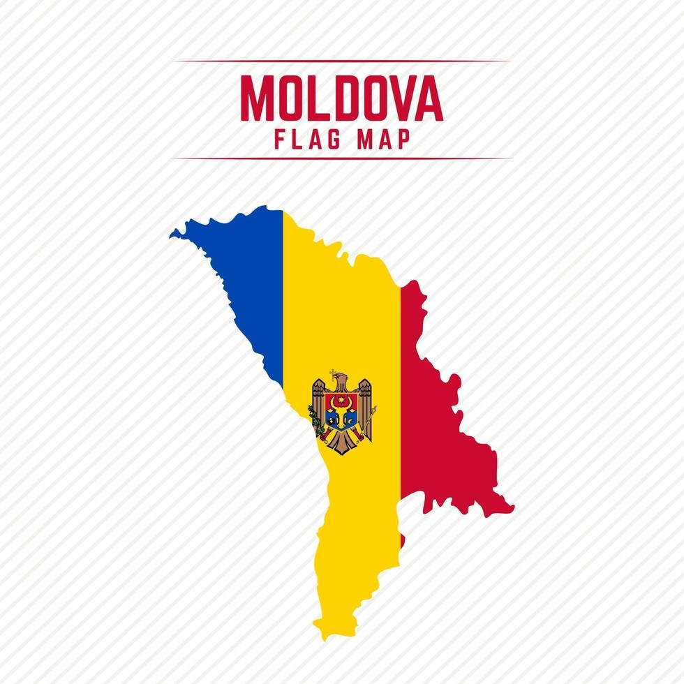 Flag Map of Moldova vector