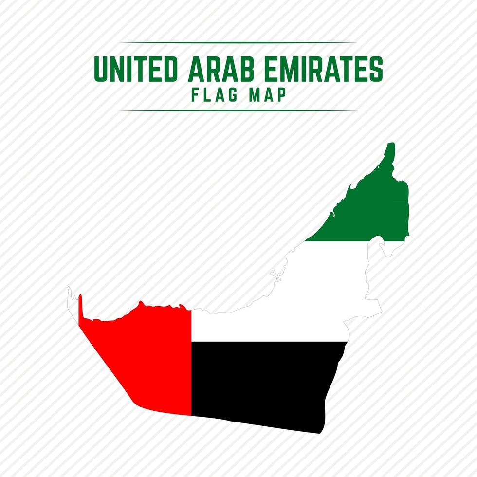 Flag Map of United Arab Emirates vector