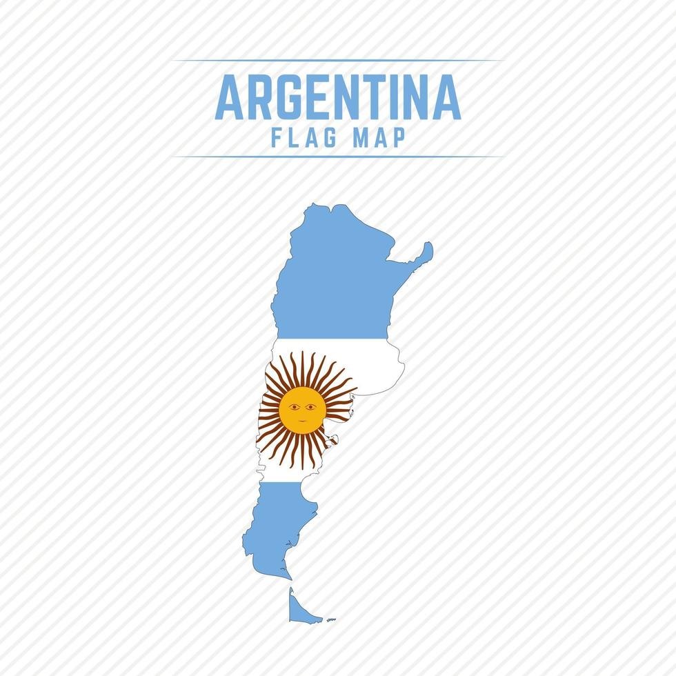 Flag Map of Argentina vector