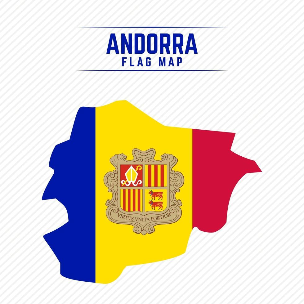 Flag Map of Andorra vector