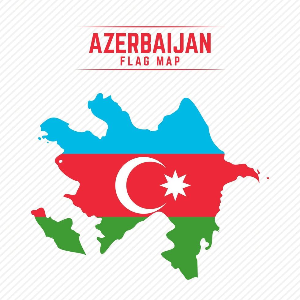 mapa de la bandera de azerbaiyán vector