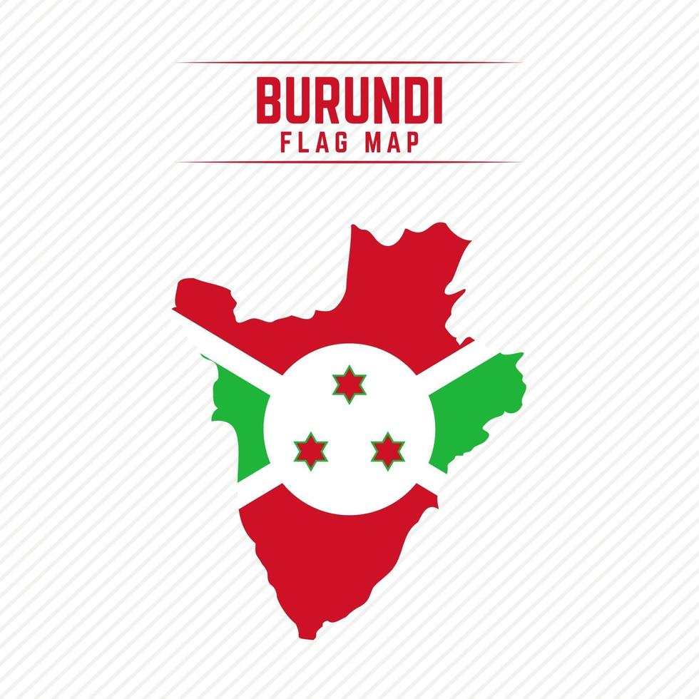 Flag Map of Burundi vector
