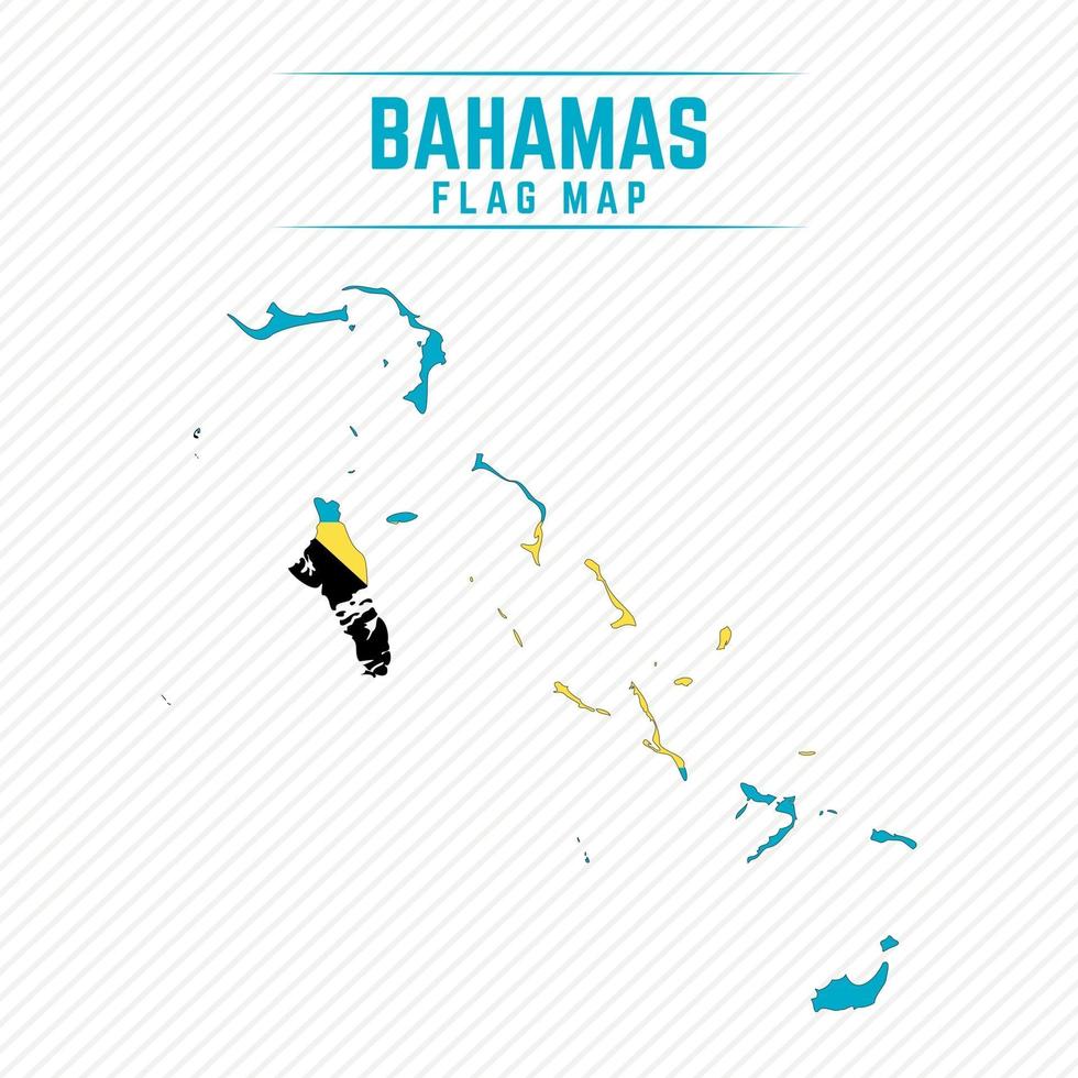 Flag Map of Bahamas vector