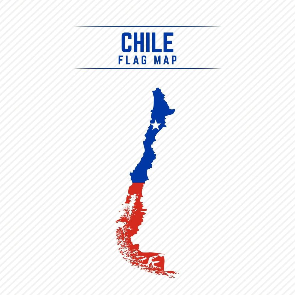 mapa de la bandera de chile vector