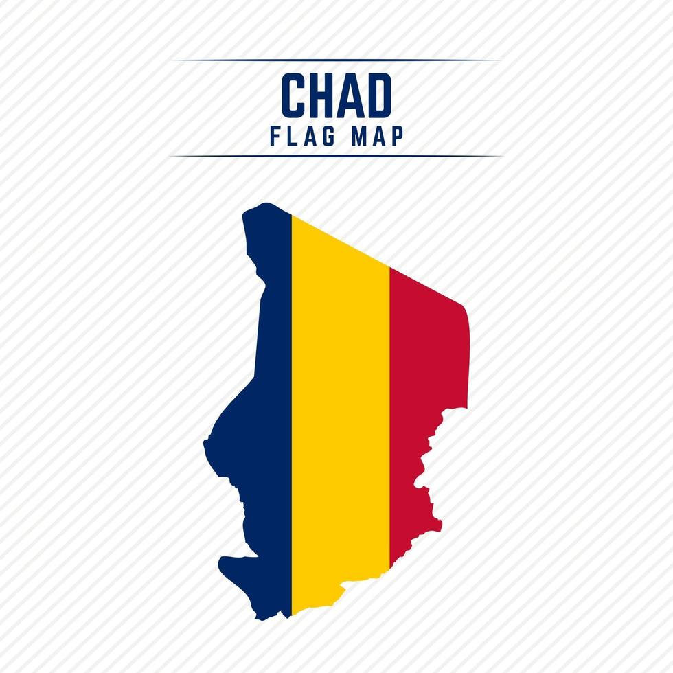 mapa de la bandera de chad vector