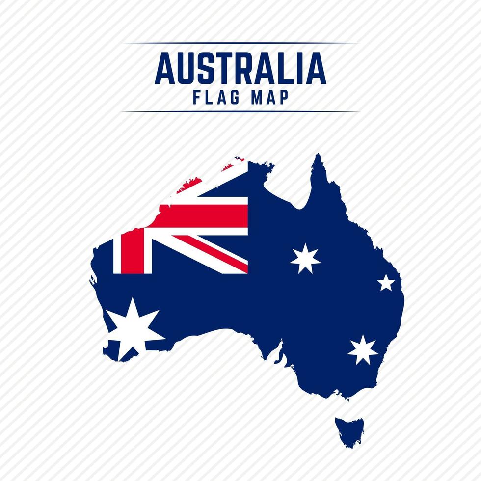 Flag Map of Australia vector