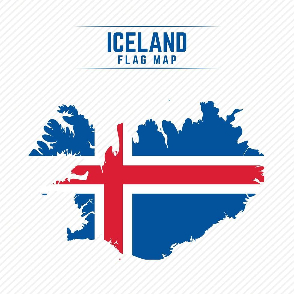 Flag Map of Iceland vector