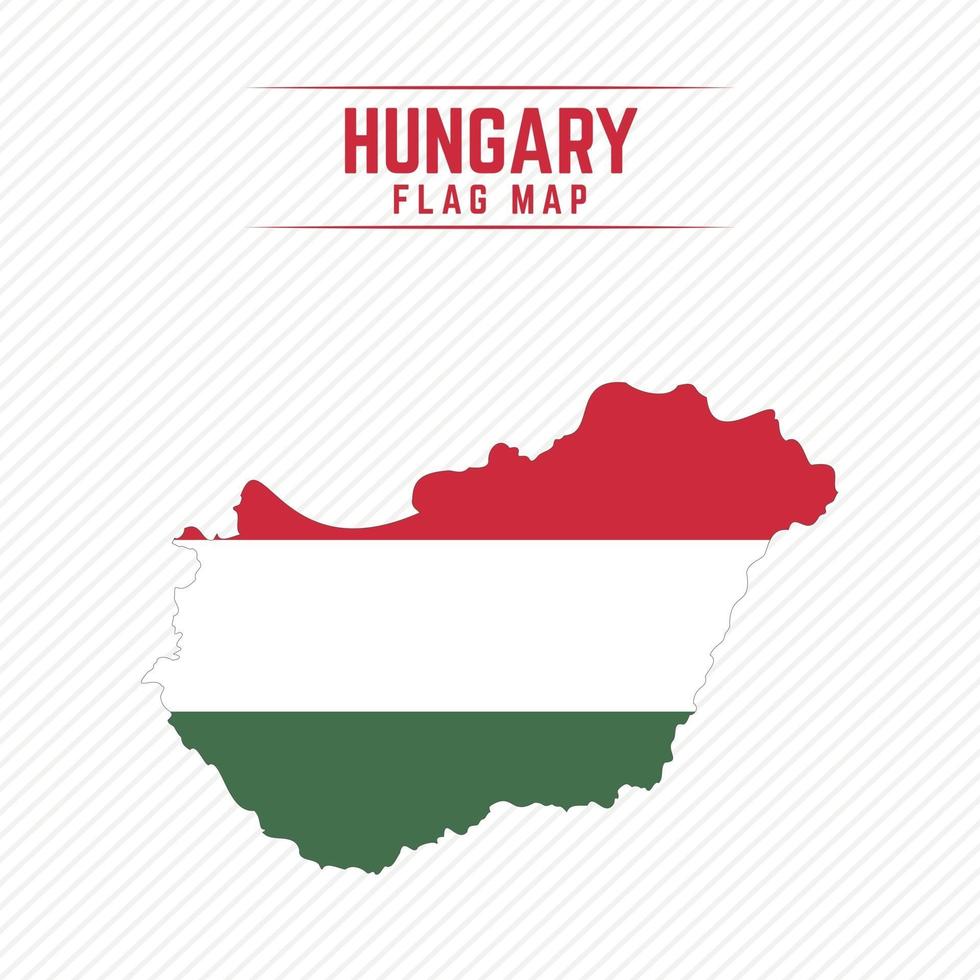 Flag Map of Hungary vector