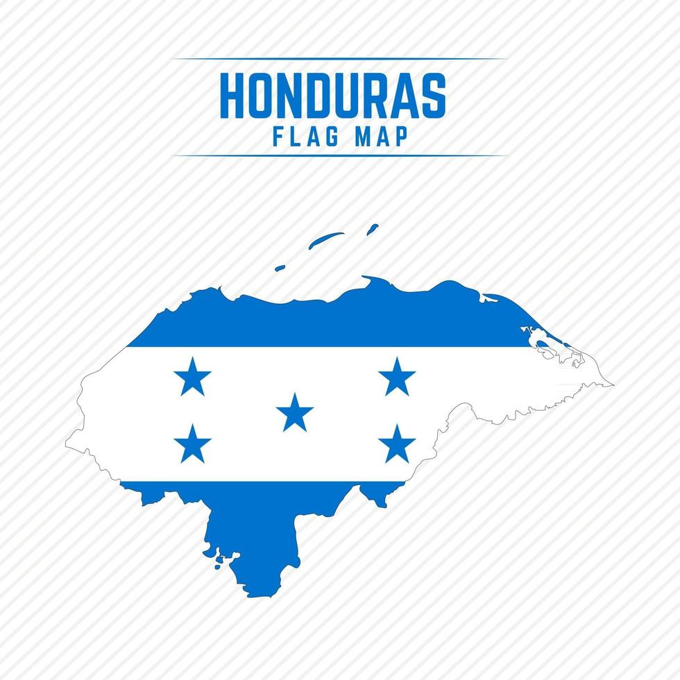 Flag Map of Honduras vector