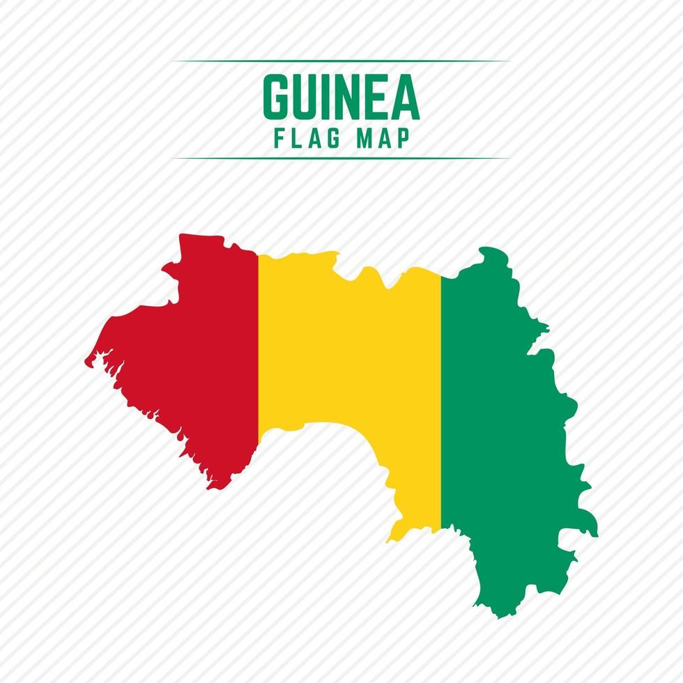 Flag Map of Guinea vector