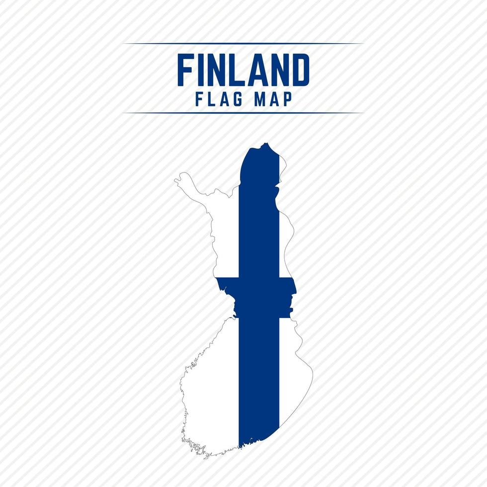 Flag Map of Finland vector