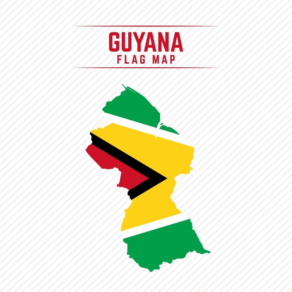Flag Map of Guyana vector