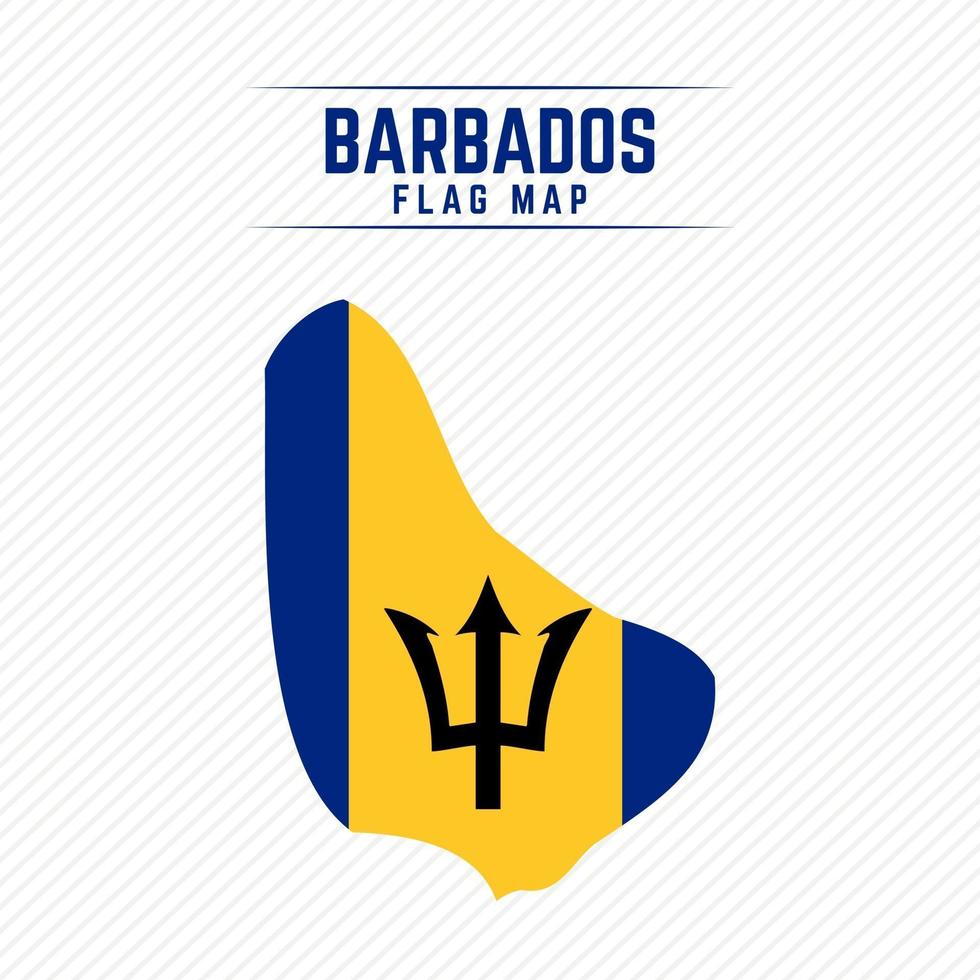 Flag Map of Barbados vector