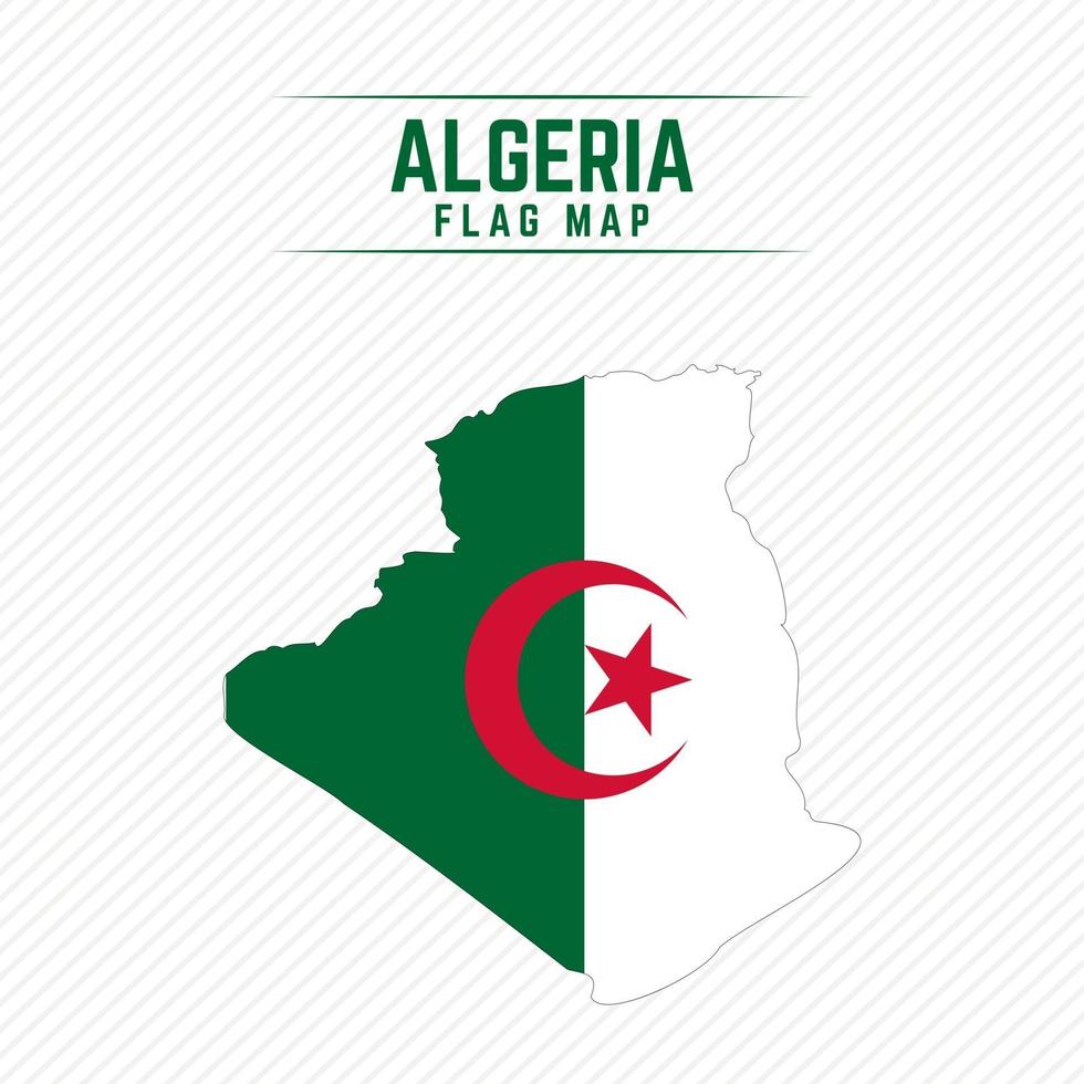 Flag Map of Algeria vector