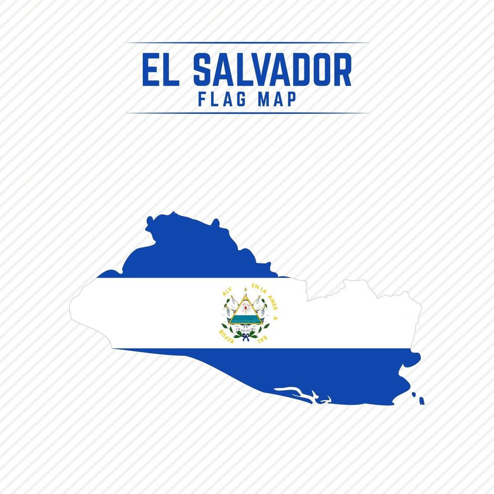 Flag Map of El Salvador vector