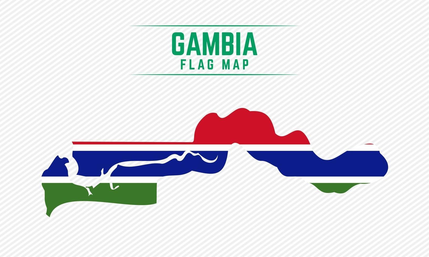 Flag Map of Gambia vector