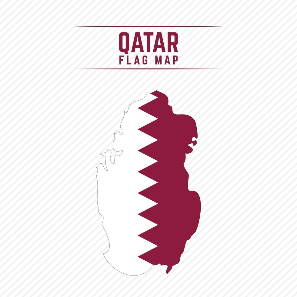 Flag Map of Qatar vector