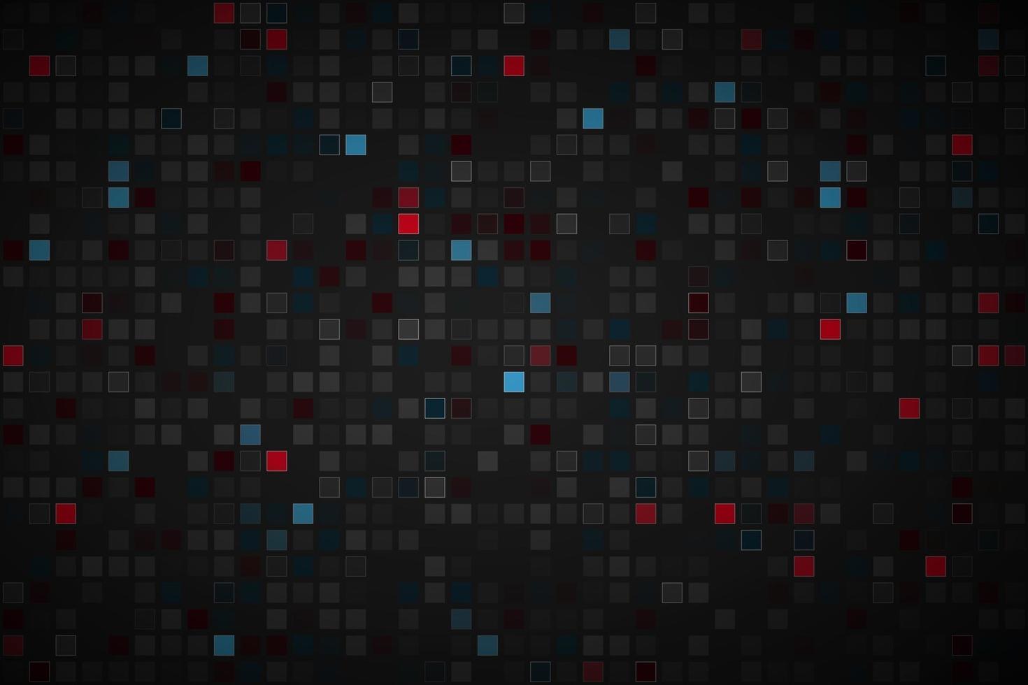 Black abstract background with different transparent squares Red blue and grey mosaic look Modern vector illustration