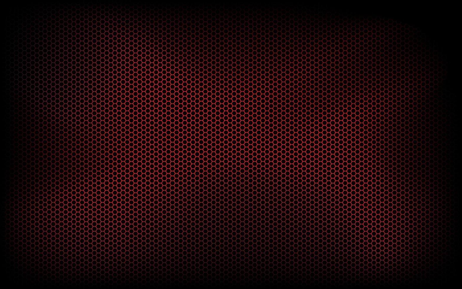 Dark modern technology background with red hexagon mesh Abstract metal geometric texture Simple vector illustration