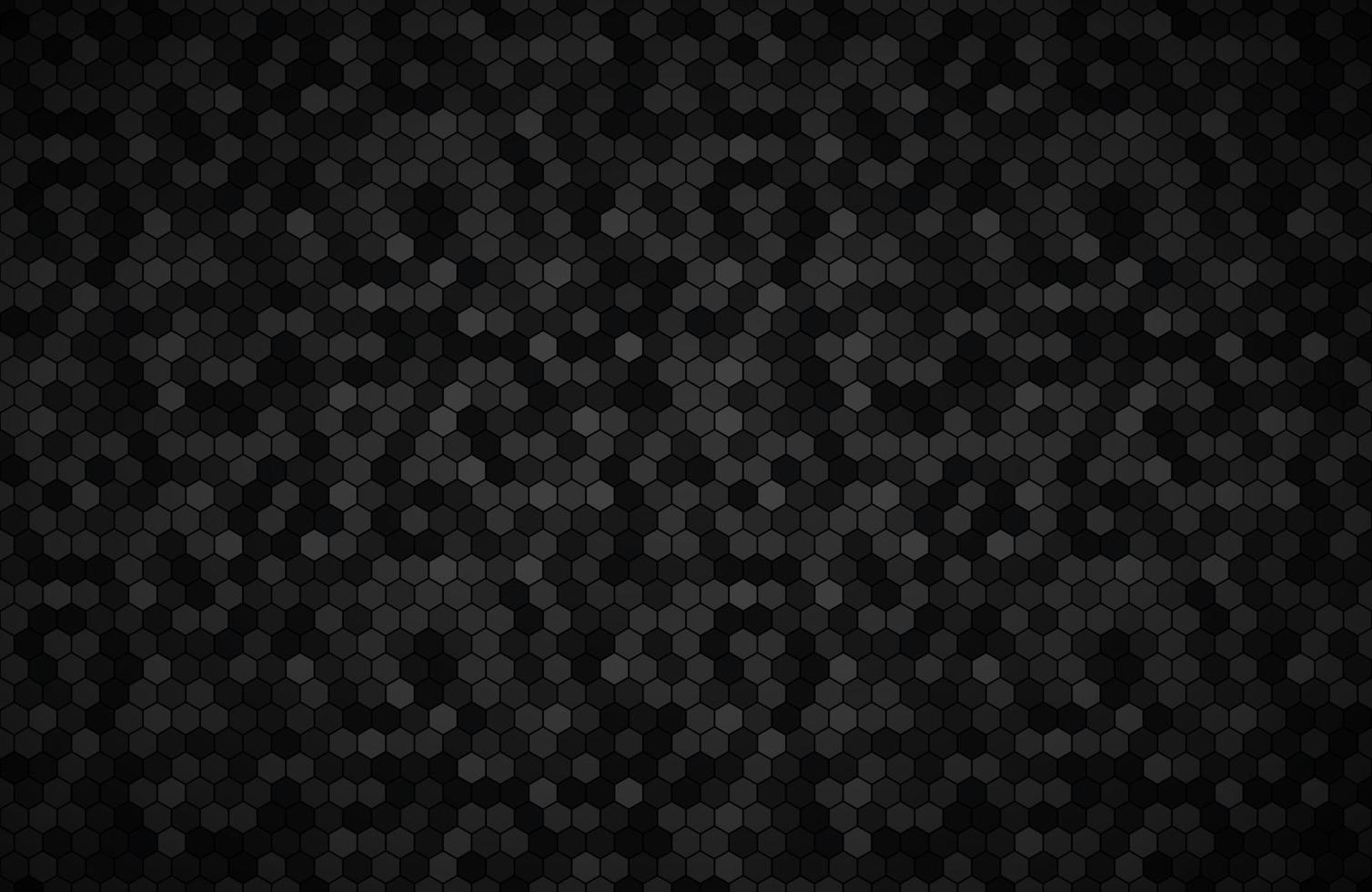 Dark widescreen background with hexagons with different transparencies Modern black geometric design Simple vector illustration