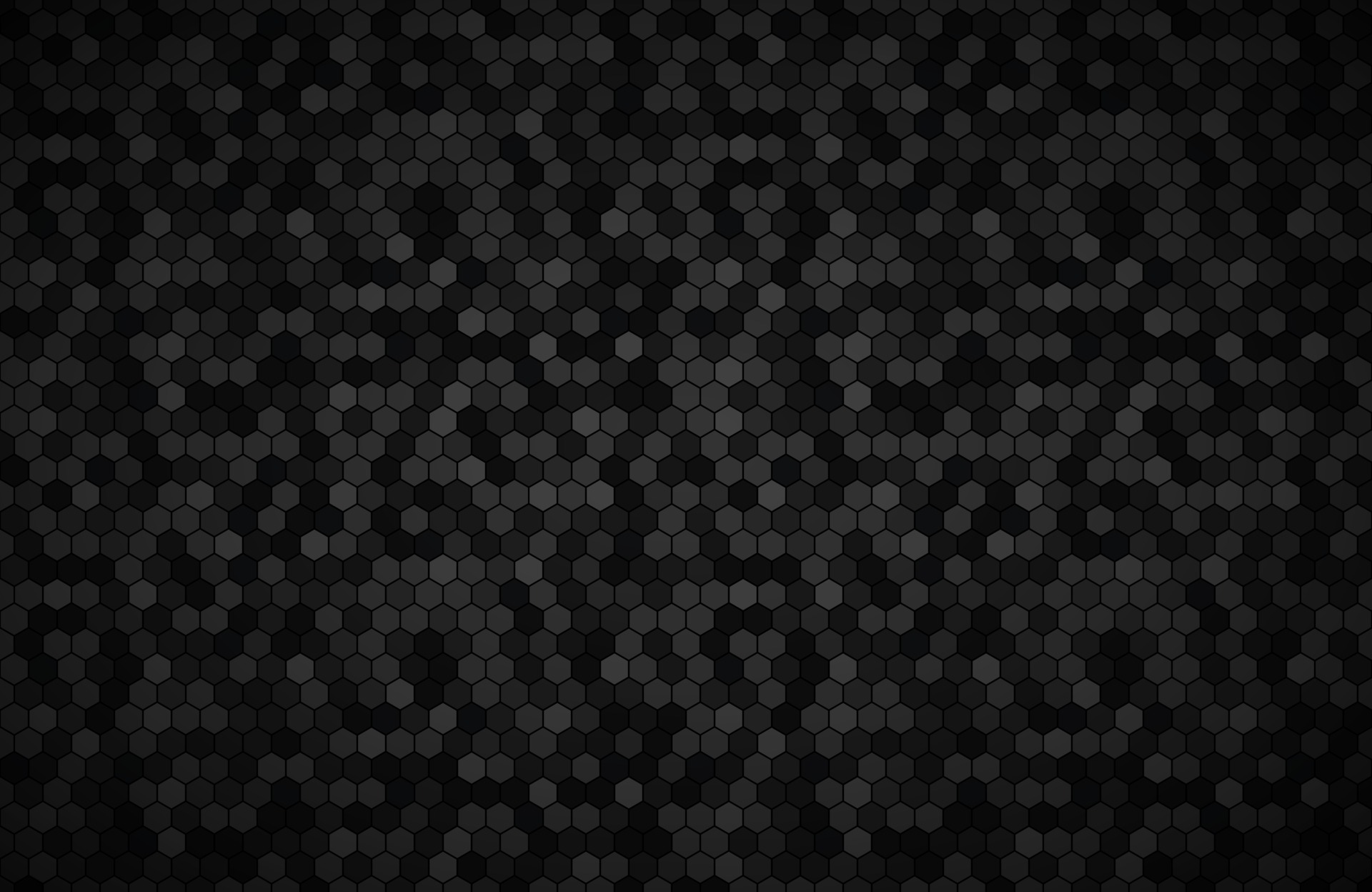 Dark widescreen background with hexagons with different transparencies