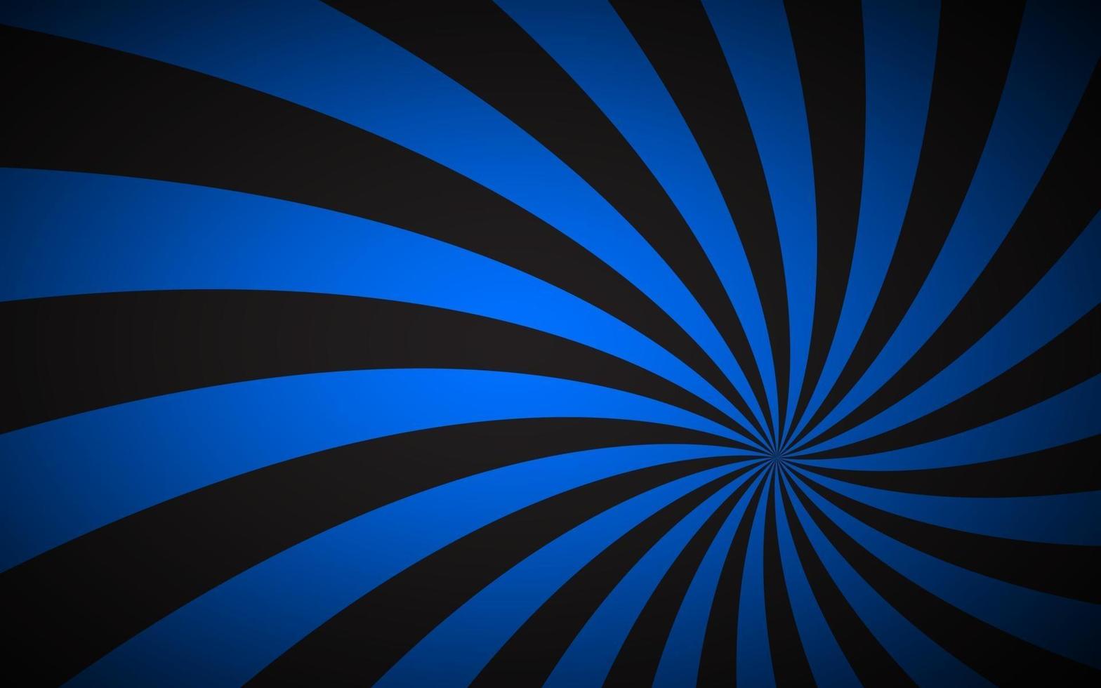 Black and blue spiral background Swirling radial pattern Abstract vector illustration