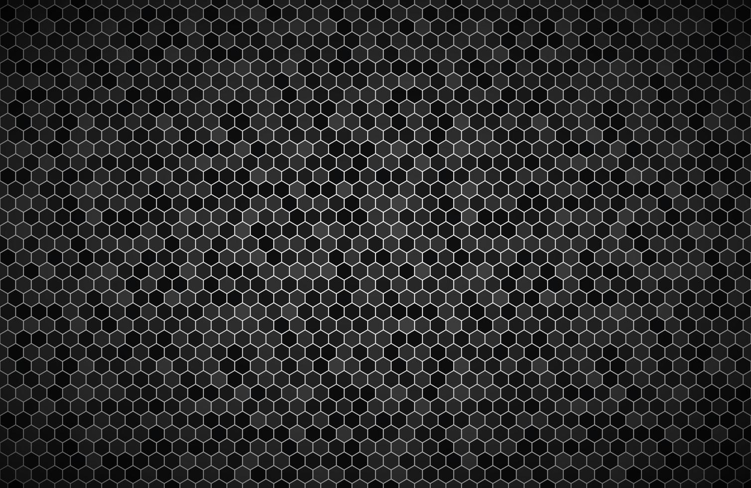 Dark widescreen background with hexagons with different transparencies Modern black geometric design Simple vector illustration