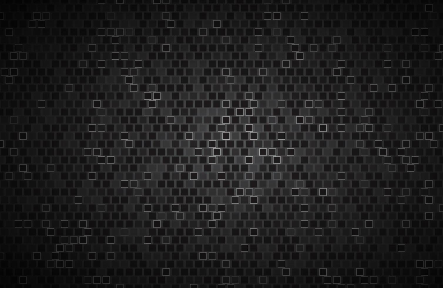 Dark widescreen background with squares with different transparencies Modern black geometric design Carbon texture Simple vector illustration