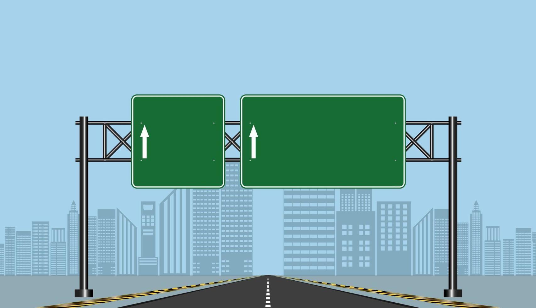 Road highway signs Green board on road vector