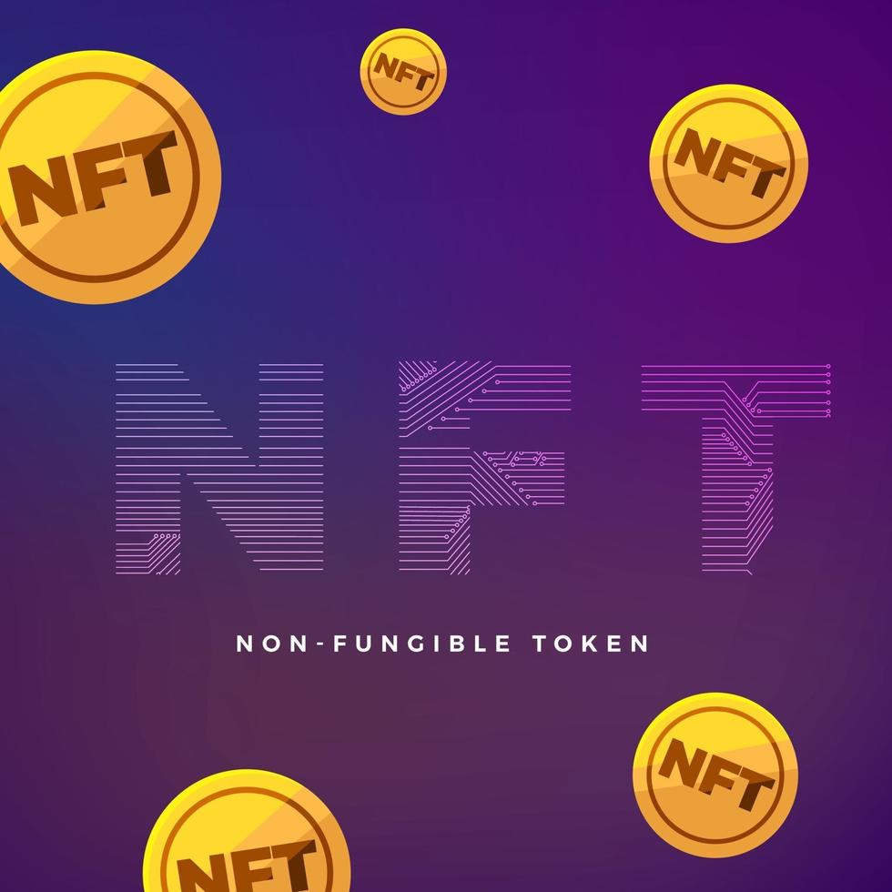 NFT Non Fungible Token Vector Illustrations