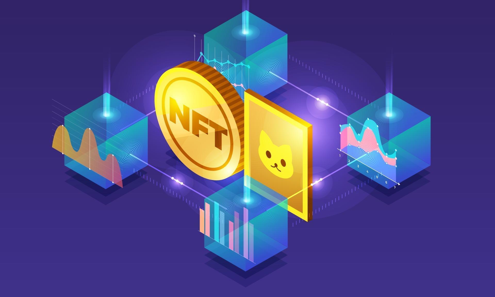 NFT Non Fungible Token Vector Illustrations 2401065 Vector