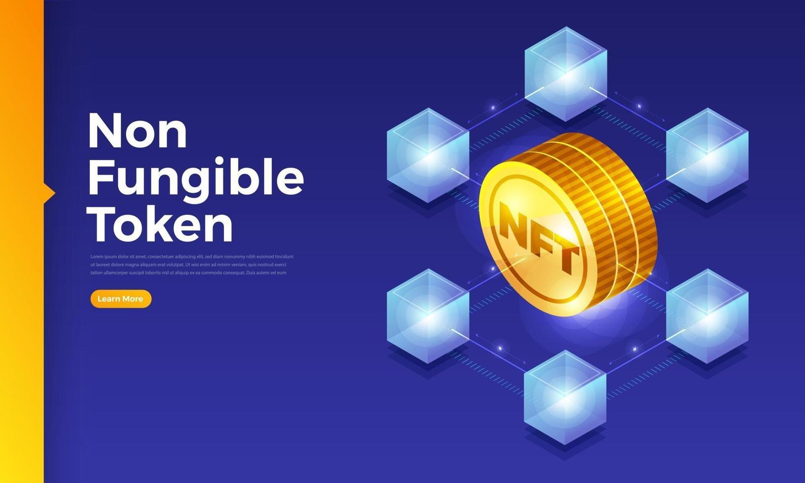 Ilustraciones vectoriales de token no fungible nft vector