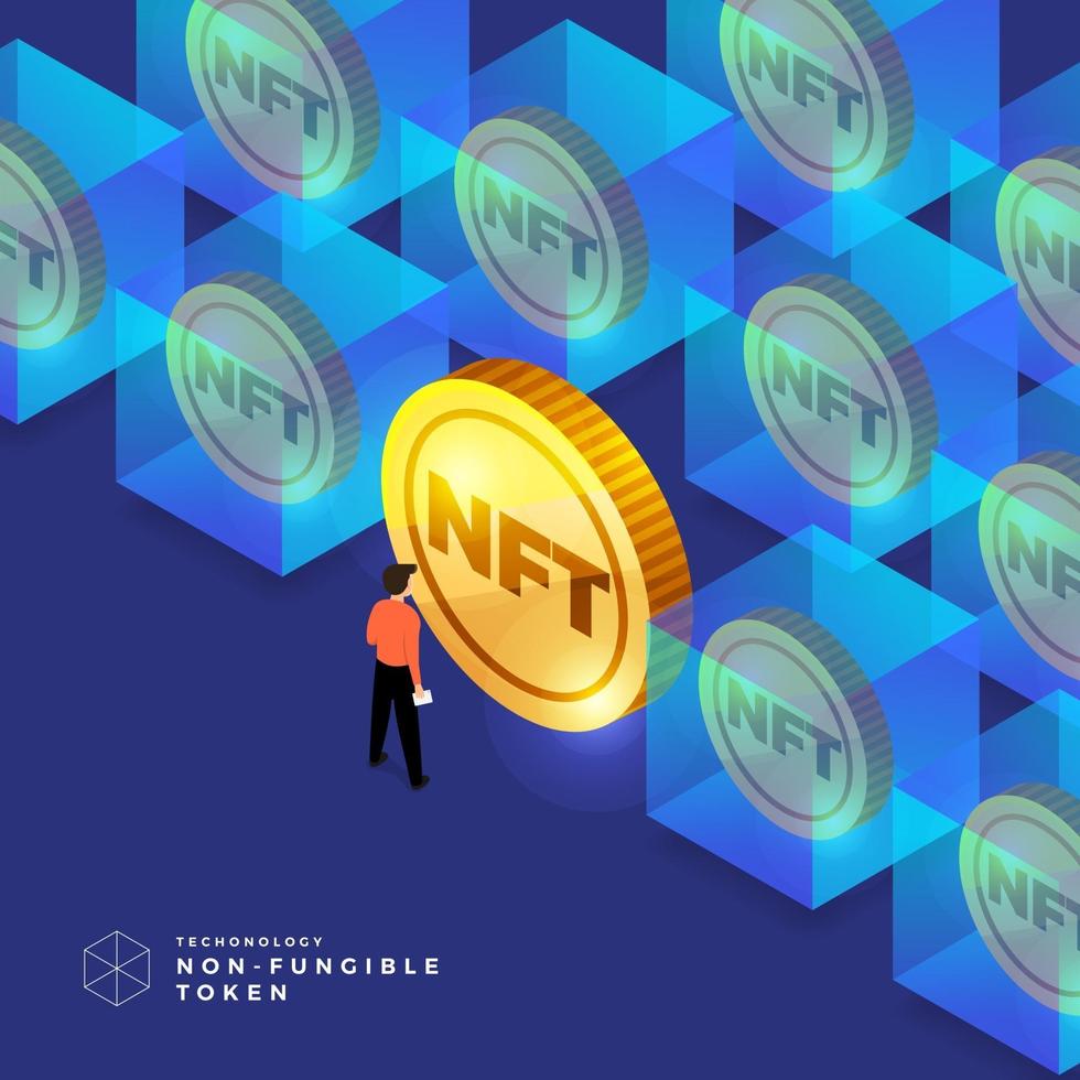 NFT Non Fungible Token Vector Illustrations