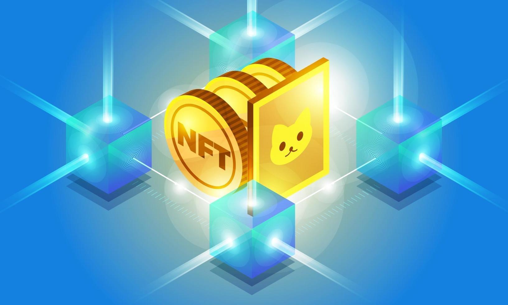 NFT Non Fungible Token Vector Illustrations