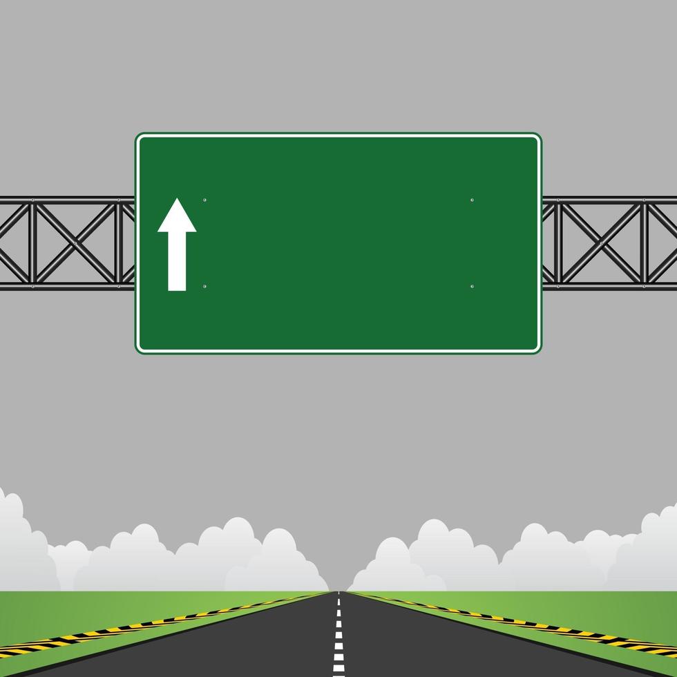 carretera señales de carretera tablero verde en la carretera vector