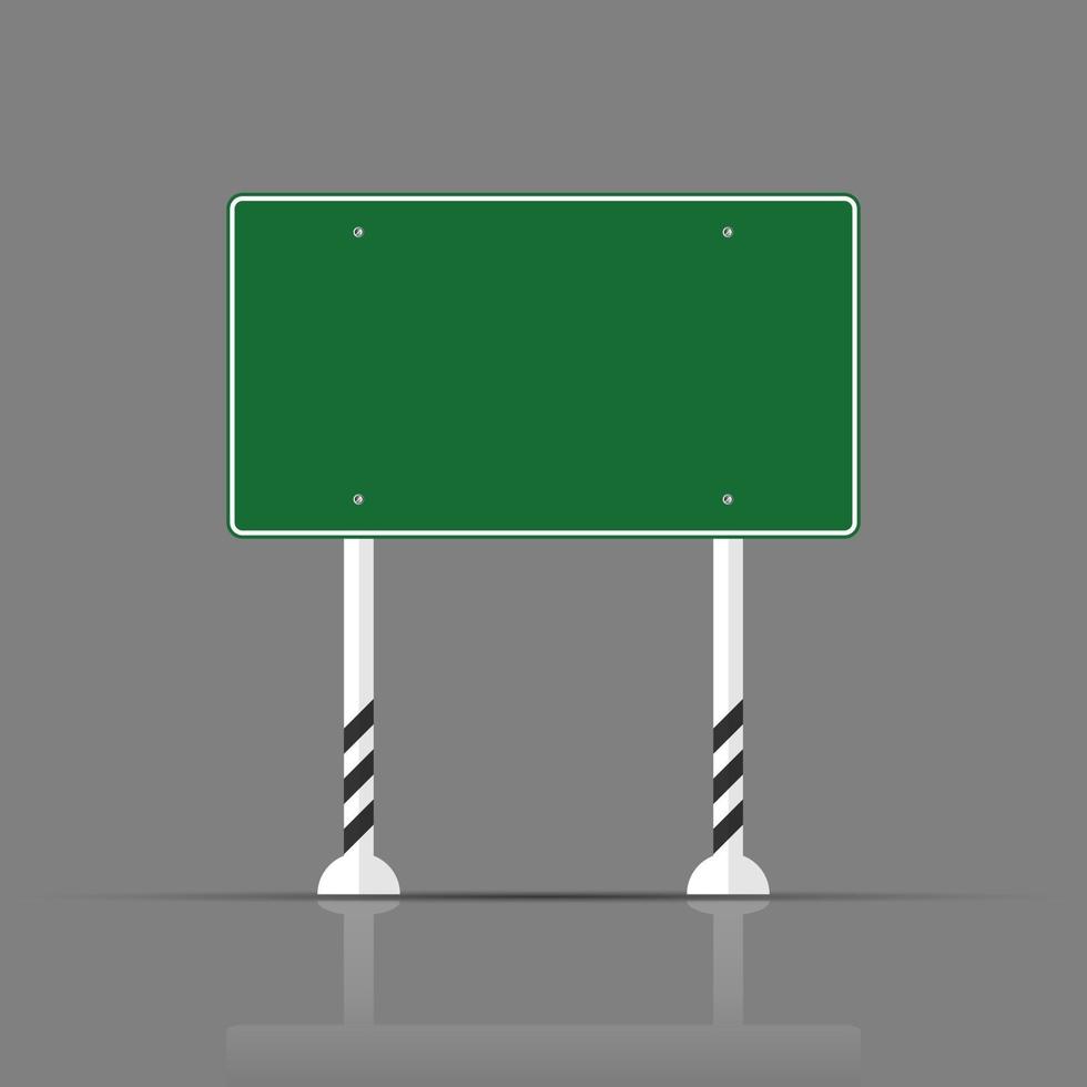 Green traffic sign Road board sign vector