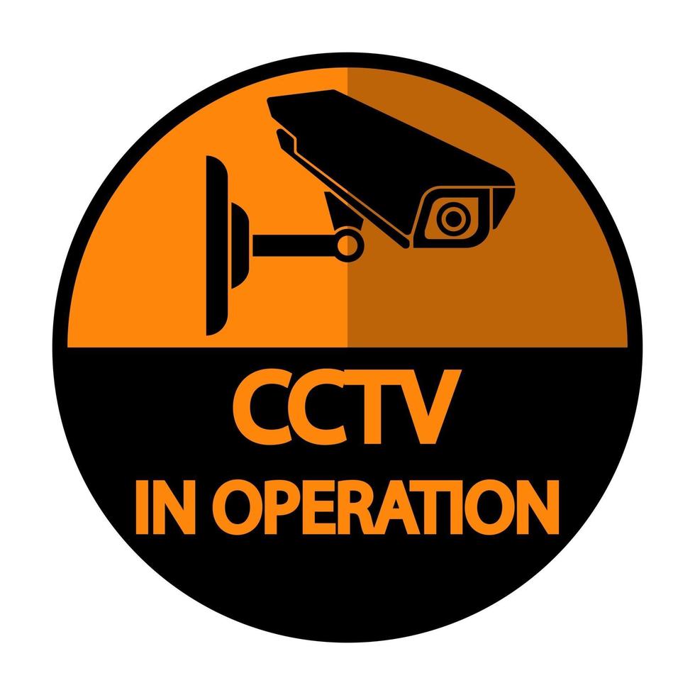 etiqueta de cámara cctv señal de videovigilancia negra vector