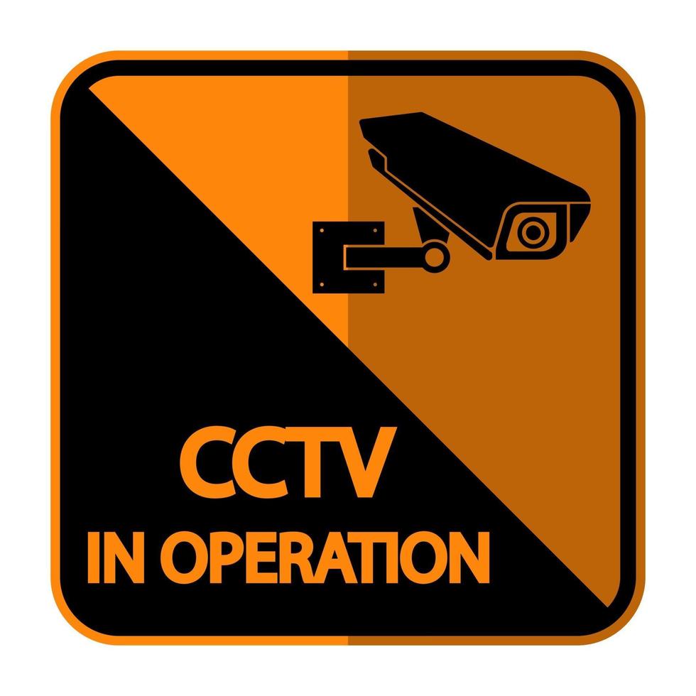 CCTV Camera label Black Video surveillance sign vector