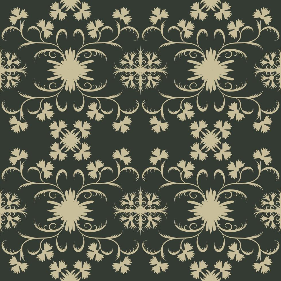 Floral folk damask pattern Fantasy flowers Floral geometric fantasy vector