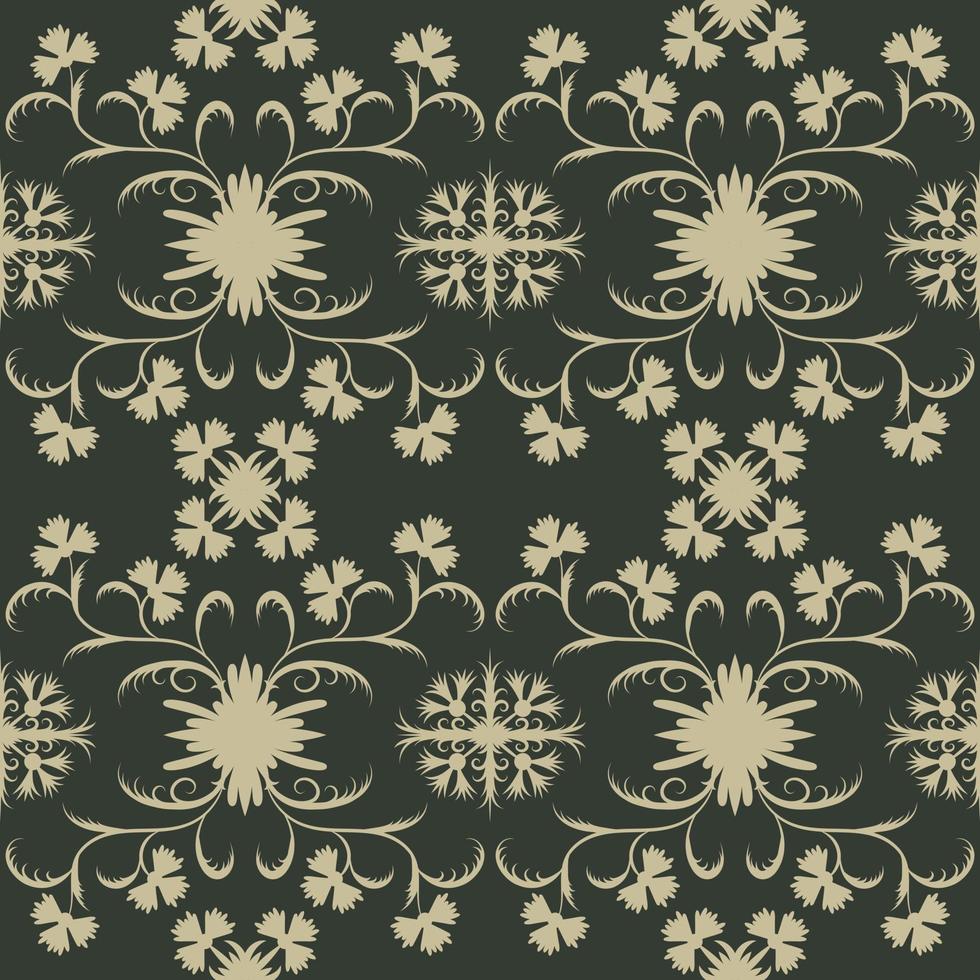 Floral folk damask pattern Fantasy flowers Floral geometric fantasy vector