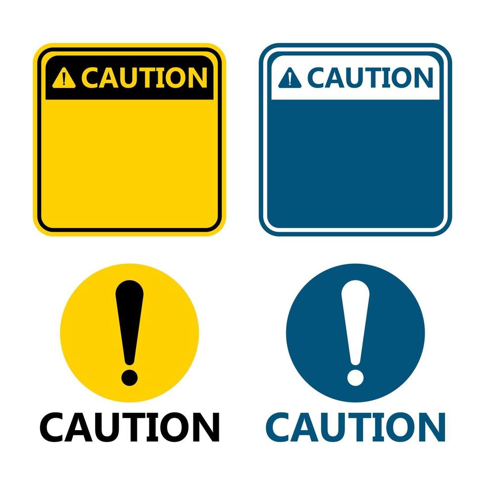 símbolo amarillo icono de signo de precaución signo de exclamación advertencia icono peligroso sobre fondo blanco vector