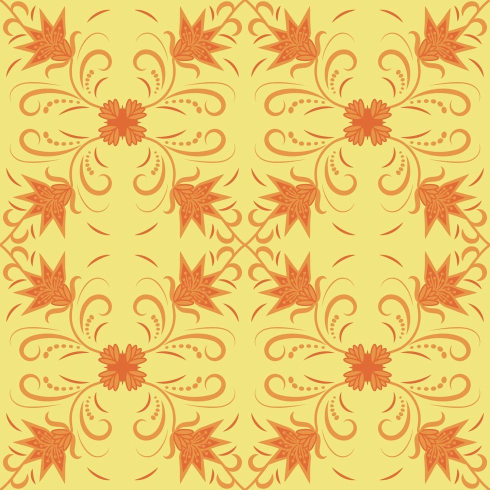 Floral folk damask pattern Fantasy flowers Floral geometric fantasy vector