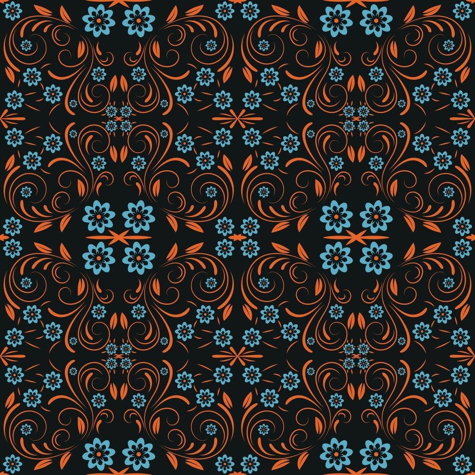 Floral folk damask pattern Fantasy flowers Floral geometric fantasy vector