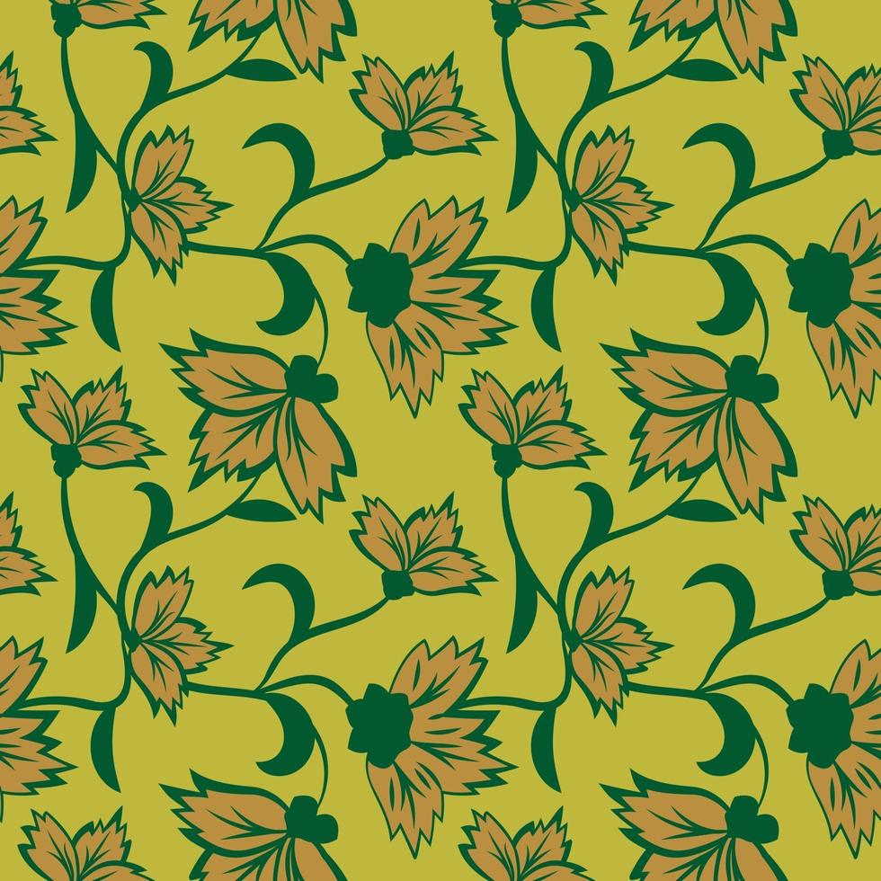 Floral folk damask pattern Fantasy flowers Floral geometric fantasy vector