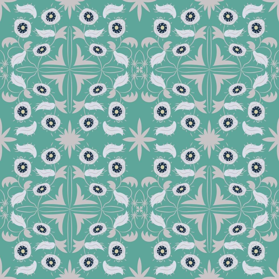 Floral folk damask pattern Fantasy flowers Floral geometric fantasy vector