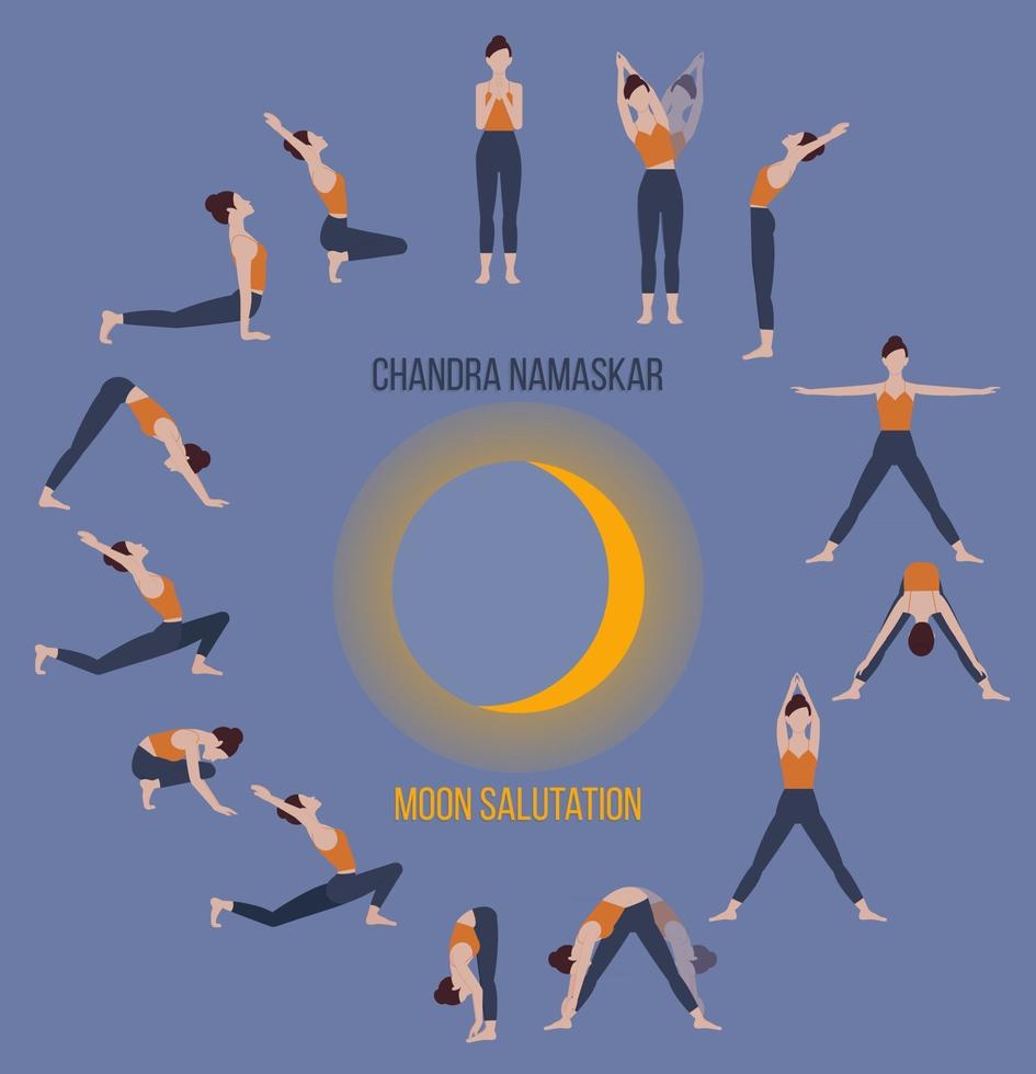 Woman practicing yoga vector