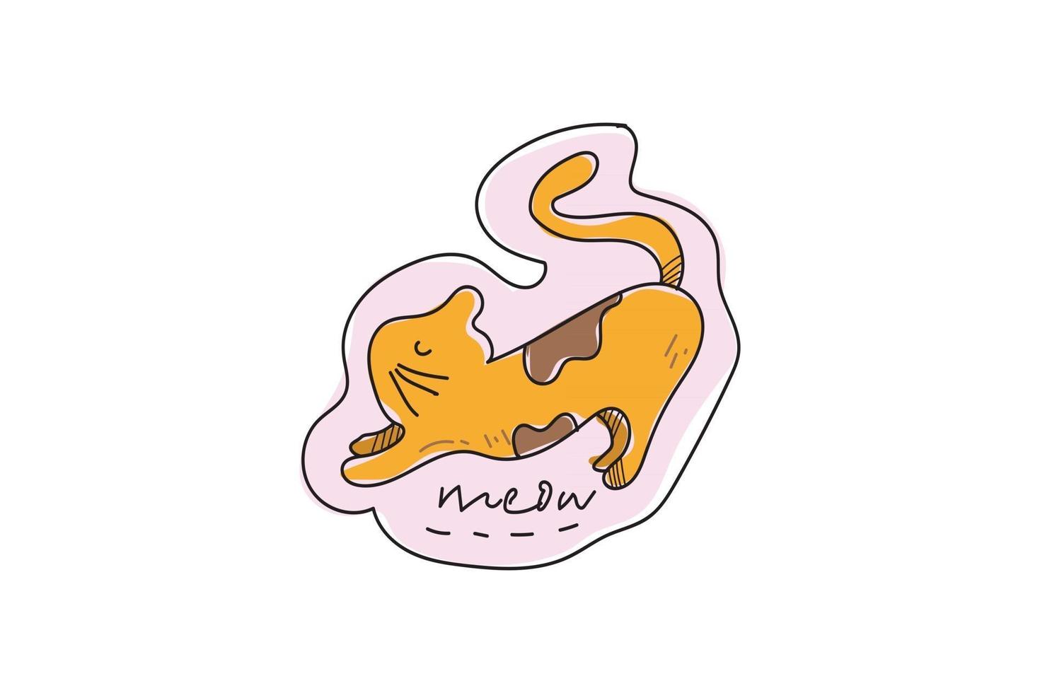 cute sticker designs with wriggling cat meow images vector