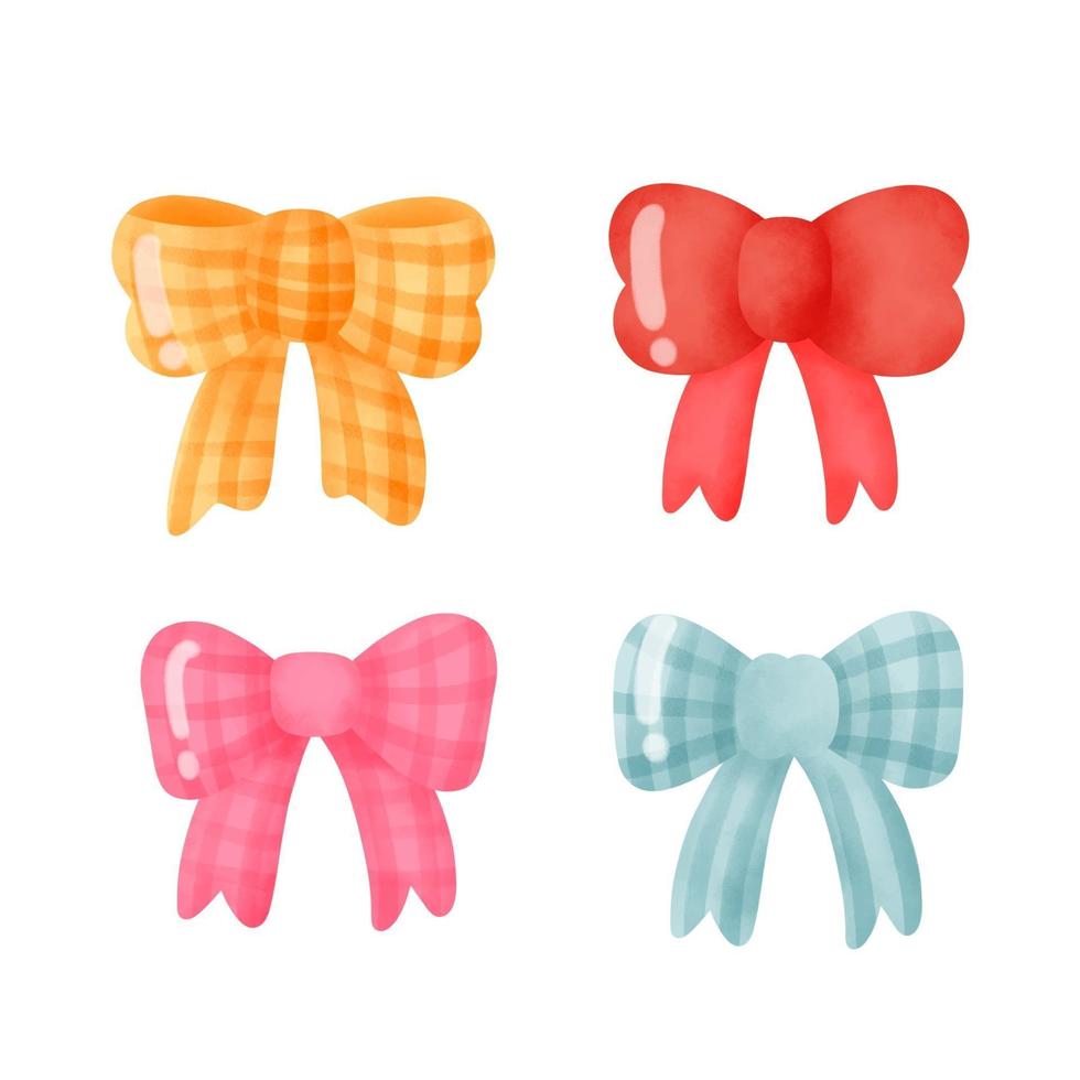 Collection of hand drawn bows vector