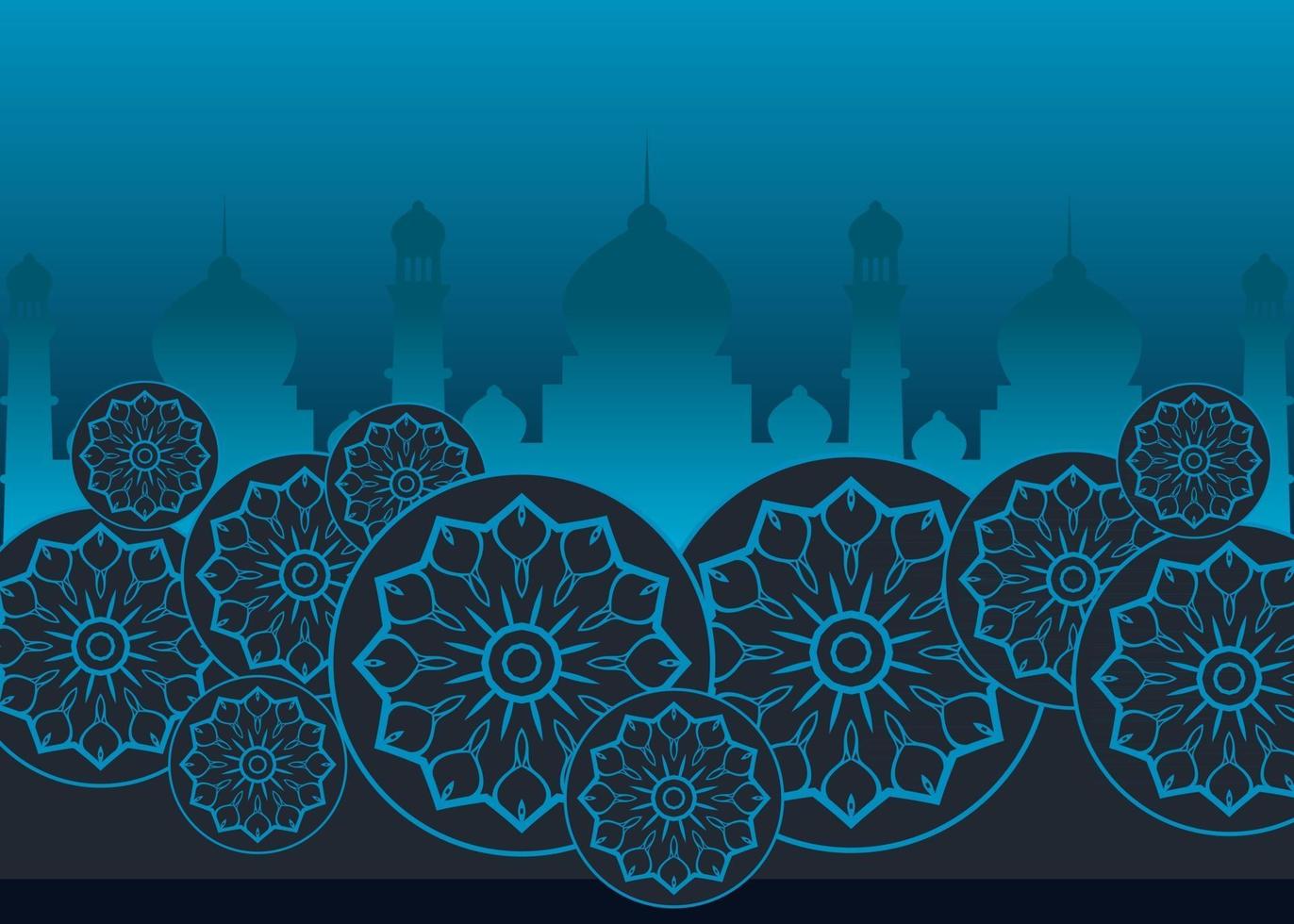 Eid mubarak and ramadan kareem islamic background vector